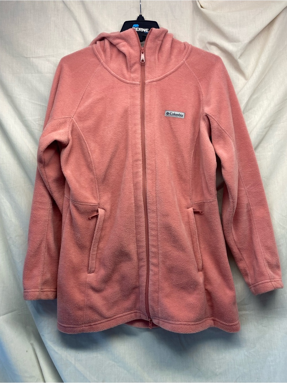 Columbia Women's Rose Pink Full-Zip Fleece Jacket with Hood - Size Large